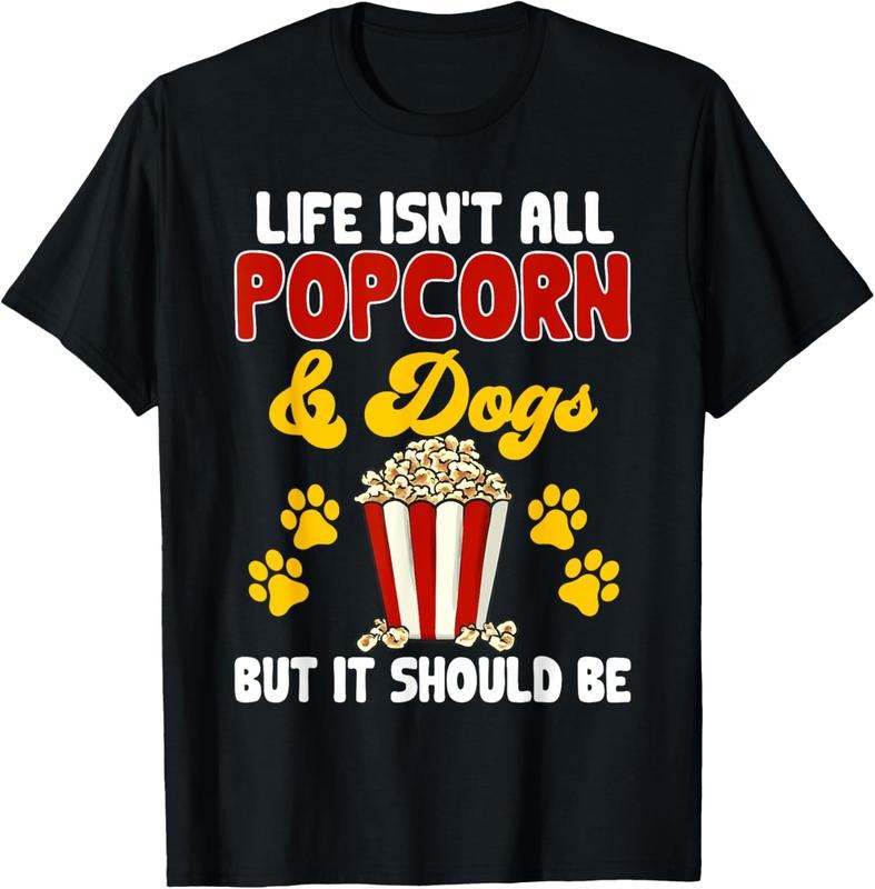 100% Cotton Popcorn Movie Night Snack Dogs Popcorn T-Shirt Hoodie, Sweatshirt | GrindPrints.com