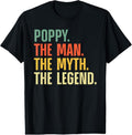 100% Cotton Poppy Design For Grandpa Grandfather From Grandkids Poppy T-Shirt Hoodie, Sweatshirt | GrindPrints.com