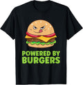 100% Cotton Powered Burgers Fast Food Cheeseburger T-Shirts, Hoodie, Sweatshirt
