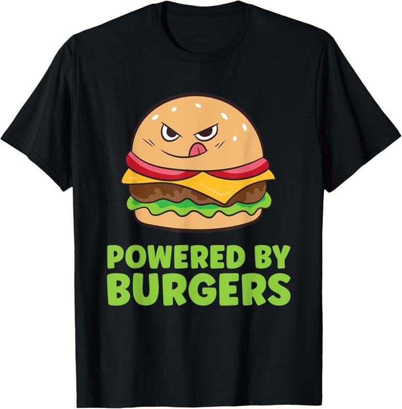 100% Cotton Powered Burgers Fast Food Cheeseburger T-Shirts, Hoodie, Sweatshirt