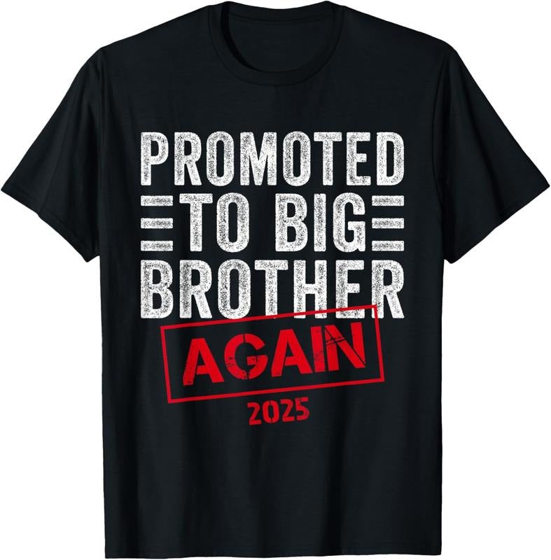 100% Cotton Promoted To Big Brother Again Est 2025 Pregnancy T-Shirt Hoodie, Sweatshirt | GrindPrints.com