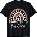 100% Cotton Promoted To Big Sister Teen Girls Women Rainbow Leopard 2025 T-Shirt Hoodie, Sweatshirt | GrindPrints.com
