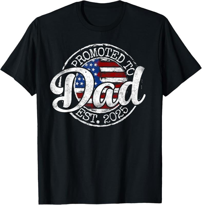 100% Cotton Promoted To Dad Est 2025 Daddy To Be Gifts First Time Dad T-Shirt Hoodie, Sweatshirt | GrindPrints.com