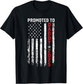 100% Cotton Promoted To Daddy Est 2025 Patriotic First-Time Dad, New Dad T-Shirt Hoodie, Sweatshirt | GrindPrints.com