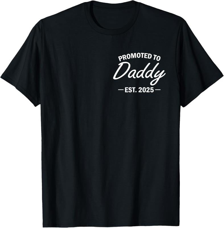 100% Cotton Promoted To Daddy Est 2025 Soon To Be New Dad Fathers Day T-Shirt Hoodie, Sweatshirt | GrindPrints.com
