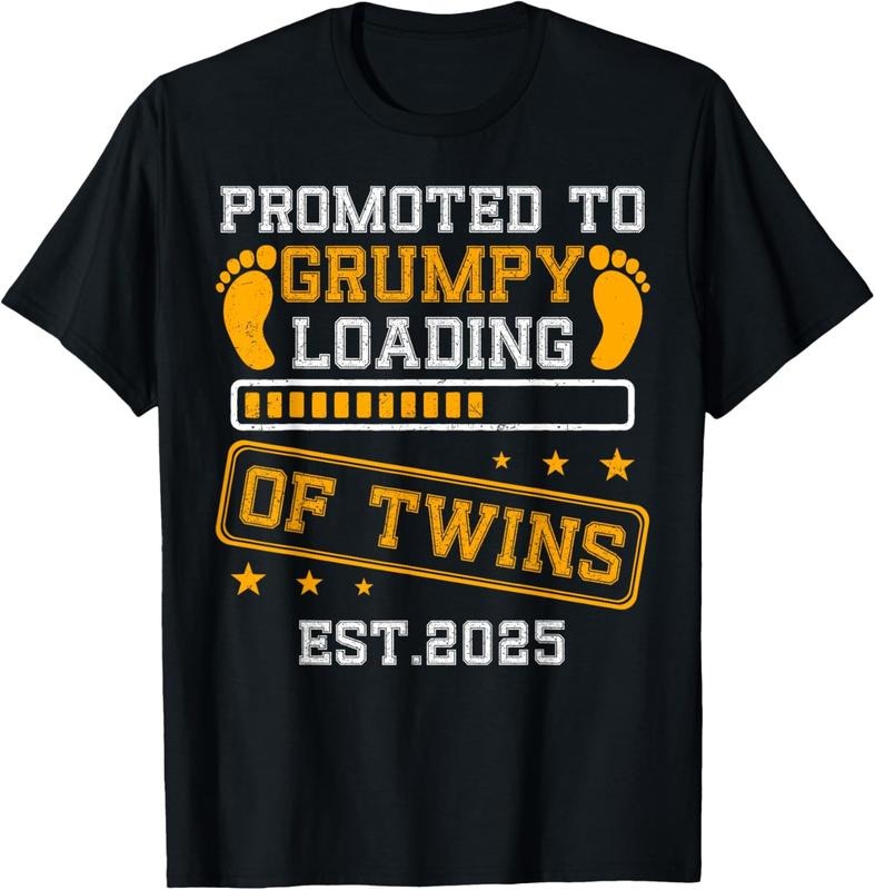 100% Cotton Promoted To GRUMPY of Twins Family est 2025 Loading Match T-Shirt Hoodie, Sweatshirt | GrindPrints.com