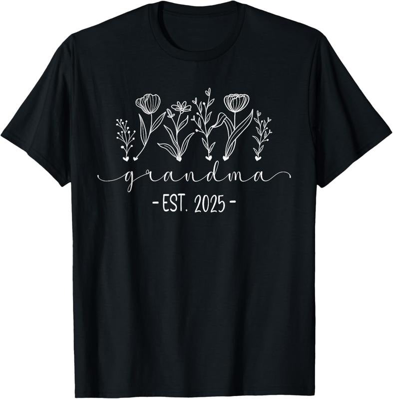 100% Cotton Promoted To Grandma 2025 Pregnancy Floral New Grandma 2025 T-Shirt Hoodie, Sweatshirt | GrindPrints.com