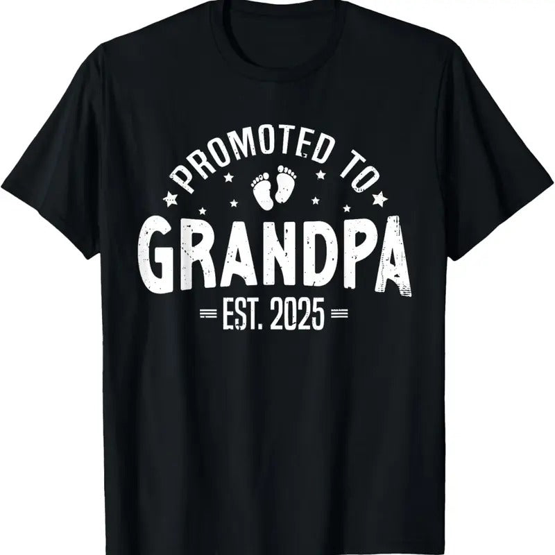 100% Cotton Promoted To Grandpa 2025 Grandpa est 2025 Soon To Be Grandpa T-Shirt Hoodie, Sweatshirt | GrindPrints.com