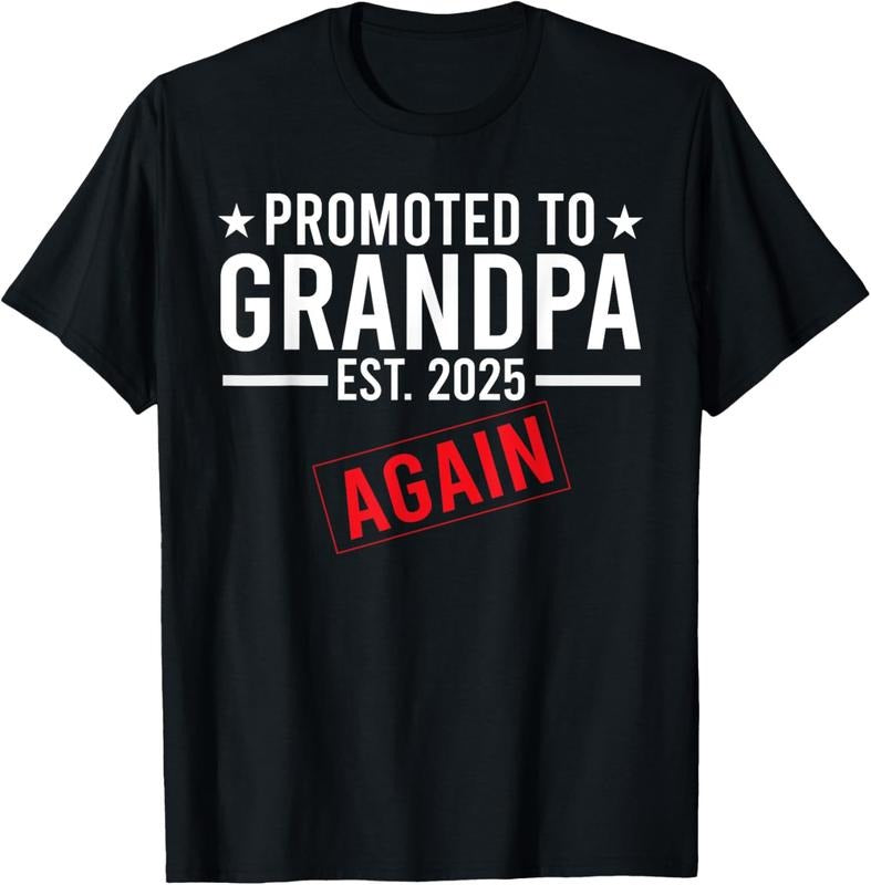 100% Cotton Promoted To Grandpa Again 2025  Announcement Sibling T-Shirt Hoodie, Sweatshirt | GrindPrints.com