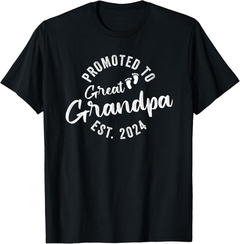 100% Cotton Promoted To Great Grandpa 2024 T-Shirt Hoodie, Sweatshirt | GrindPrints.com