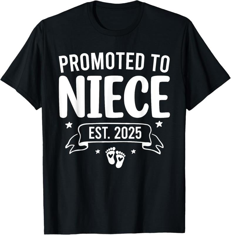 100% Cotton Promoted To Niece Est 2025 Niece Baby Announcement T-Shirt Hoodie, Sweatshirt | GrindPrints.com