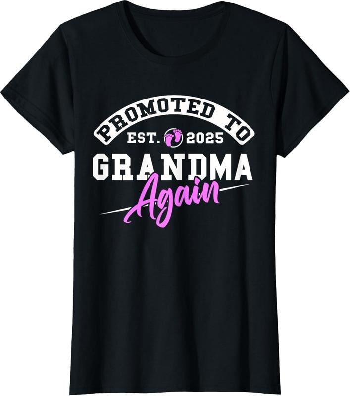 100% Cotton Promoted to Grandma Again New  Soon to Be Granny 2025 T-Shirt Hoodie, Sweatshirt | GrindPrints.com