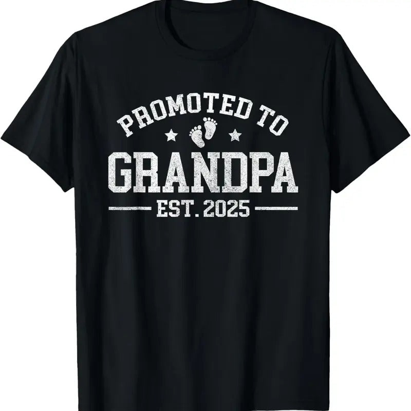 100% Cotton Promoted to Grandpa est. 2025 Grandparents  Announcement T-Shirt Hoodie, Sweatshirt | GrindPrints.com