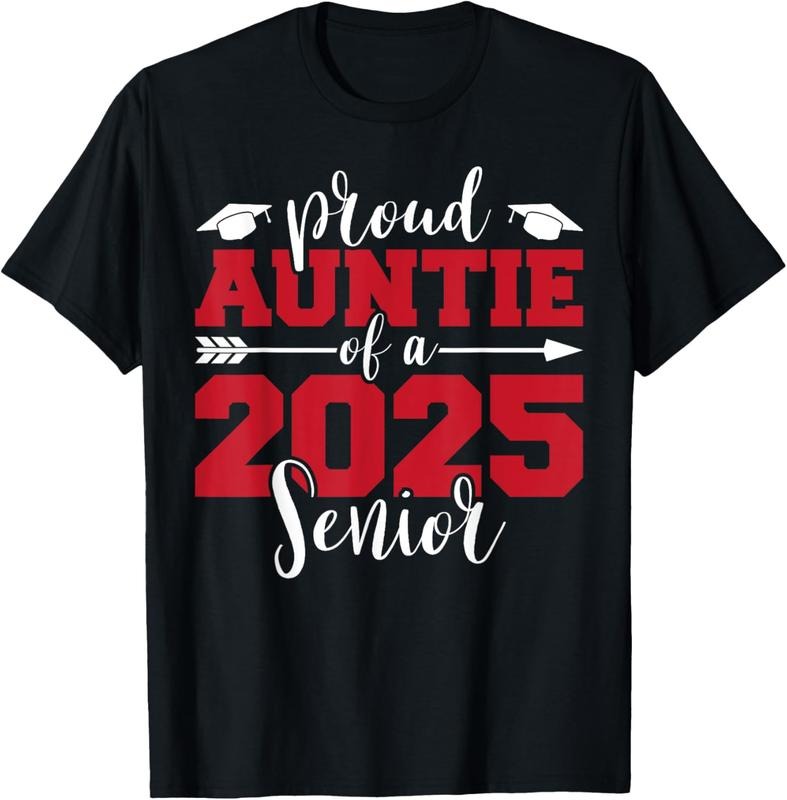 100% Cotton Proud Auntie Of A 2025 Senior Graduate Family Graduation T-Shirt Hoodie, Sweatshirt | GrindPrints.com