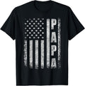 100% Cotton Proud Papa Funny Fathers Day 2024 Gifts Dad America USA flag T-Shirt Hoodie, Sweatshirt | GrindPrints.com