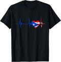 100% Cotton Puerto Rico Heart Puerto Rican Heartbeat ECG Pulse Boricua T-Shirt Hoodie, Sweatshirt | GrindPrints.com