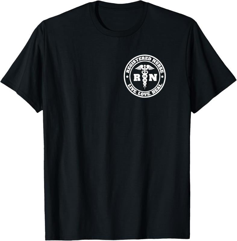 100% Cotton Registered Nurse Live Love Heal Pocket Logo RN T-Shirt Hoodie, Sweatshirt | GrindPrints.com