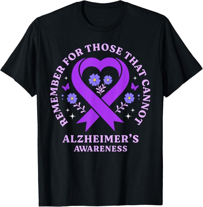 100% Cotton Remember For Those That Cannot Alzheimer's Awareness Ribbon T-Shirt Hoodie, Sweatshirt | GrindPrints.com