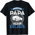 100% Cotton Retro Promoted Papa 2025 Again Soon Be Papa T-Shirts, Hoodie, Sweatshirt