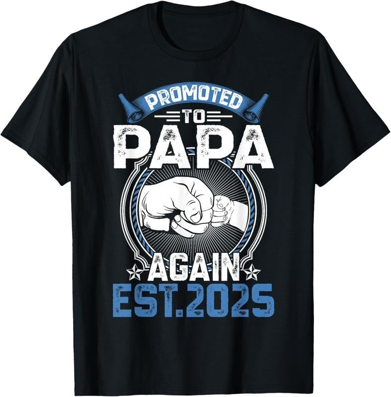 100% Cotton Retro Promoted Papa 2025 Again Soon Be Papa T-Shirts, Hoodie, Sweatshirt
