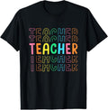 100% Cotton Retro Teacher Colorful Elementary School Teachers Women T-Shirt Hoodie, Sweatshirt | GrindPrints.com
