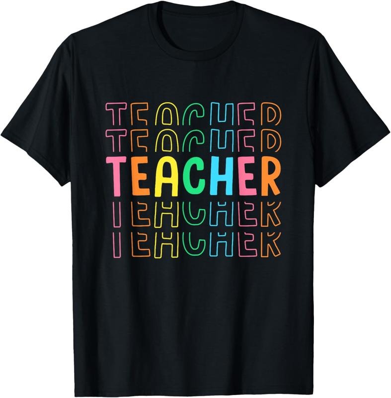 100% Cotton Retro Teacher Colorful Elementary School Teachers Women T-Shirt Hoodie, Sweatshirt | GrindPrints.com
