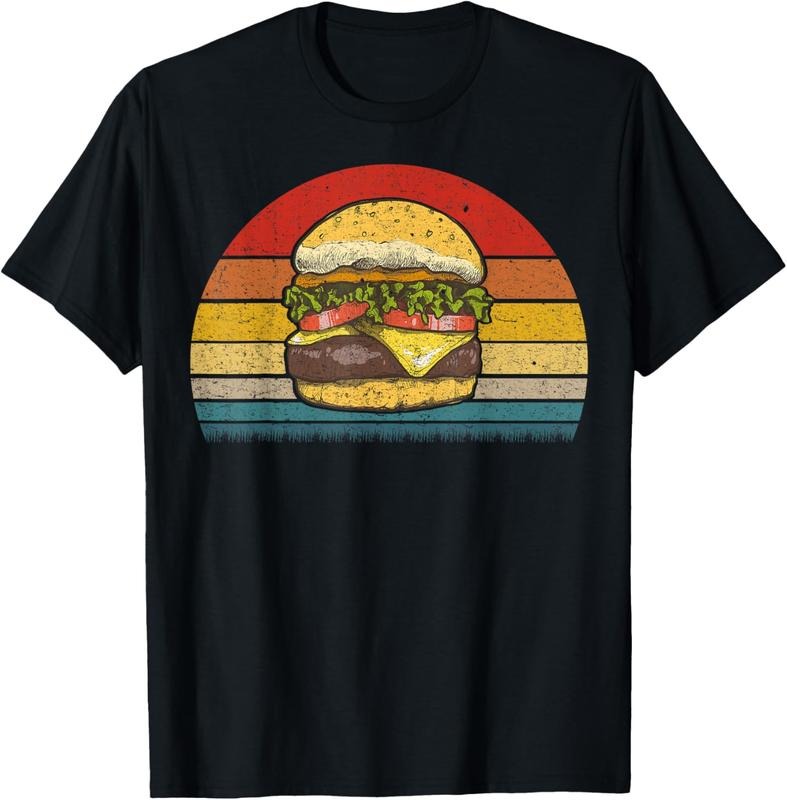 100% Cotton Retro Vintage Cheeseburger Design Costume Hamburger Lovers T-Shirt Hoodie, Sweatshirt | GrindPrints.com