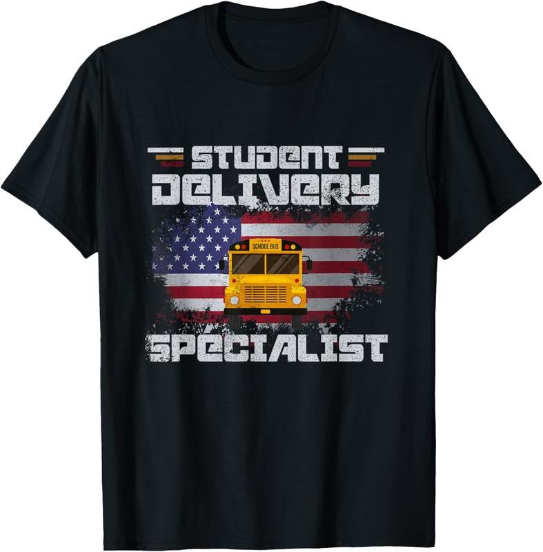 100% Cotton School Bus Driver'S American Flag Pride School Bus Driver T-Shirts, Hoodie, Sweatshirt