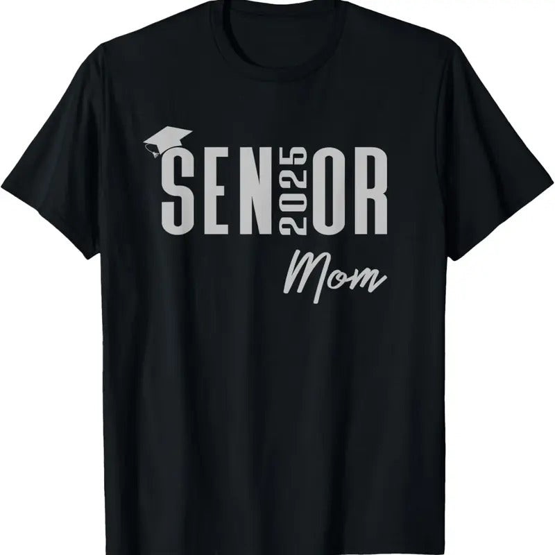 100% Cotton Senior 2025 Silver Graduation Cap Class of 2025 Mom T-Shirt Hoodie, Sweatshirt | GrindPrints.com