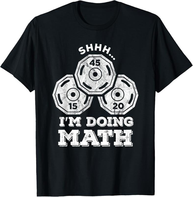 100% Cotton Shhh I'm Doing Math Funny Weight Lifting Workout Training T-Shirt Hoodie, Sweatshirt | GrindPrints.com