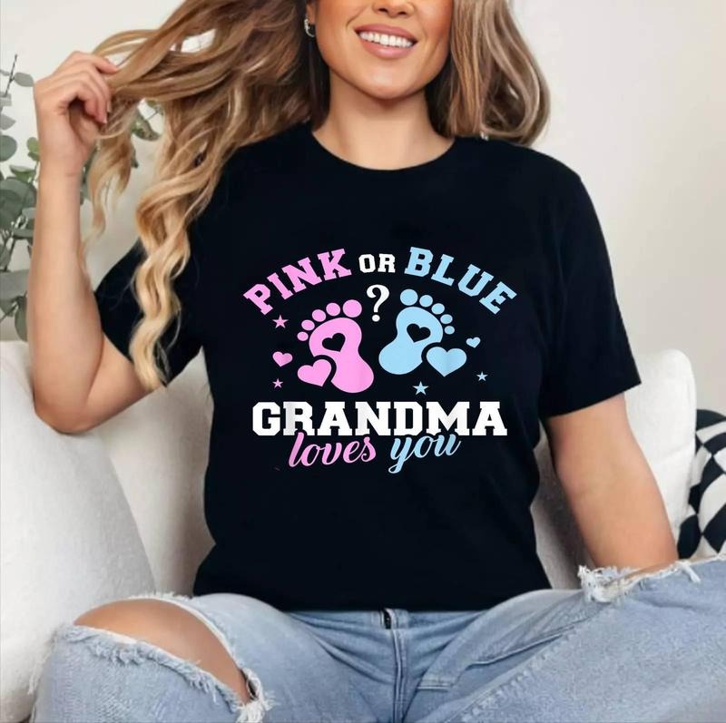 [100% Cotton Shirt] Gender reveal grandma Unisex T-Shirt Hoodie, Sweatshirt | GrindPrints.com