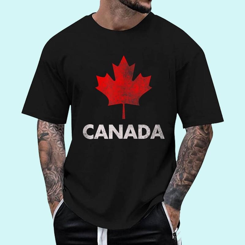 [100% Cotton Shirt] Vintage Retro Canadian Maple Leaf Canada Flag Unisex T-Shirt Hoodie, Sweatshirt | GrindPrints.com