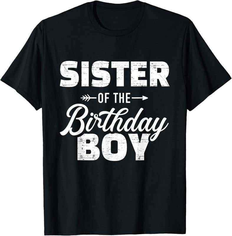100% Cotton Sister of the birthday boy son matching family T-Shirt Hoodie, Sweatshirt | GrindPrints.com