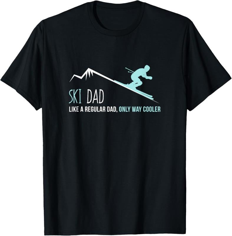 100% Cotton Ski Dad Funny Cute Winter Skiing Gift T-Shirt Hoodie, Sweatshirt | GrindPrints.com
