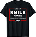 100% Cotton Smile More Make America Smile Again 2024 Shirt Funny Saying T-Shirts, Hoodie, Sweatshirt