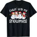 100% Cotton Snowman Chillin My Snowmies Ugly T-Shirts, Hoodie, Sweatshirt