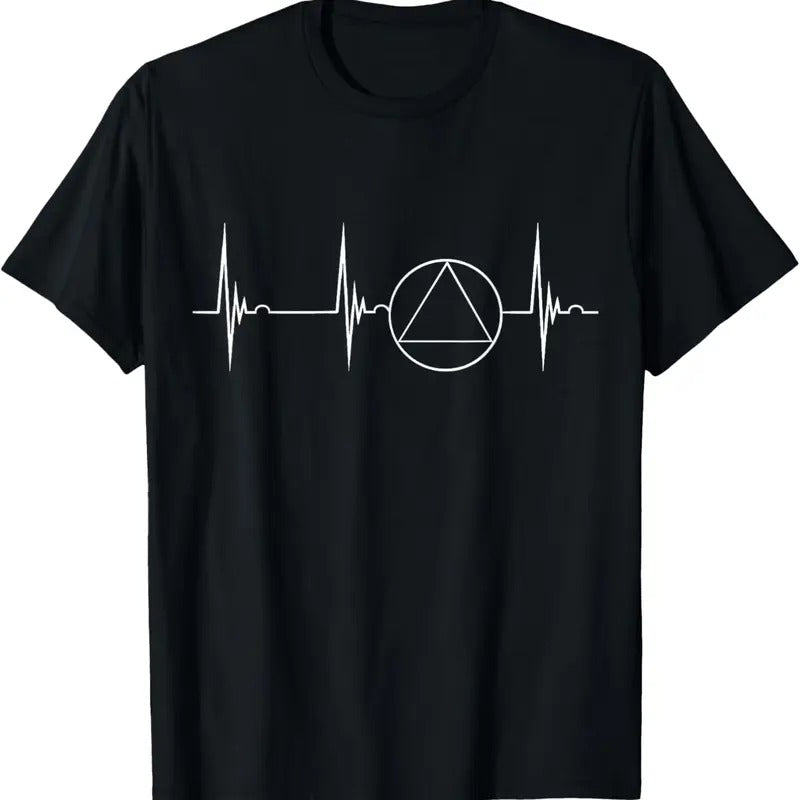 100% Cotton Sober Recover Sobriety Heartbeat EKG Pulse Abstinence T Shirtstyle{N002}2 T-Shirts, Hoodie, Sweatshirt