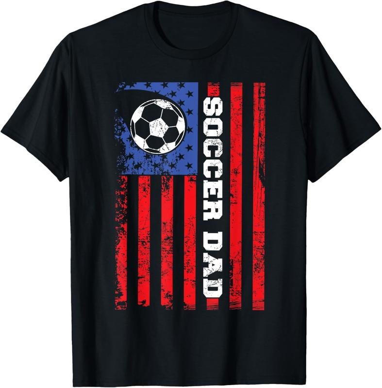 100% Cotton Soccer Dad USA flag All American Fathers T-Shirt Hoodie, Sweatshirt | GrindPrints.com