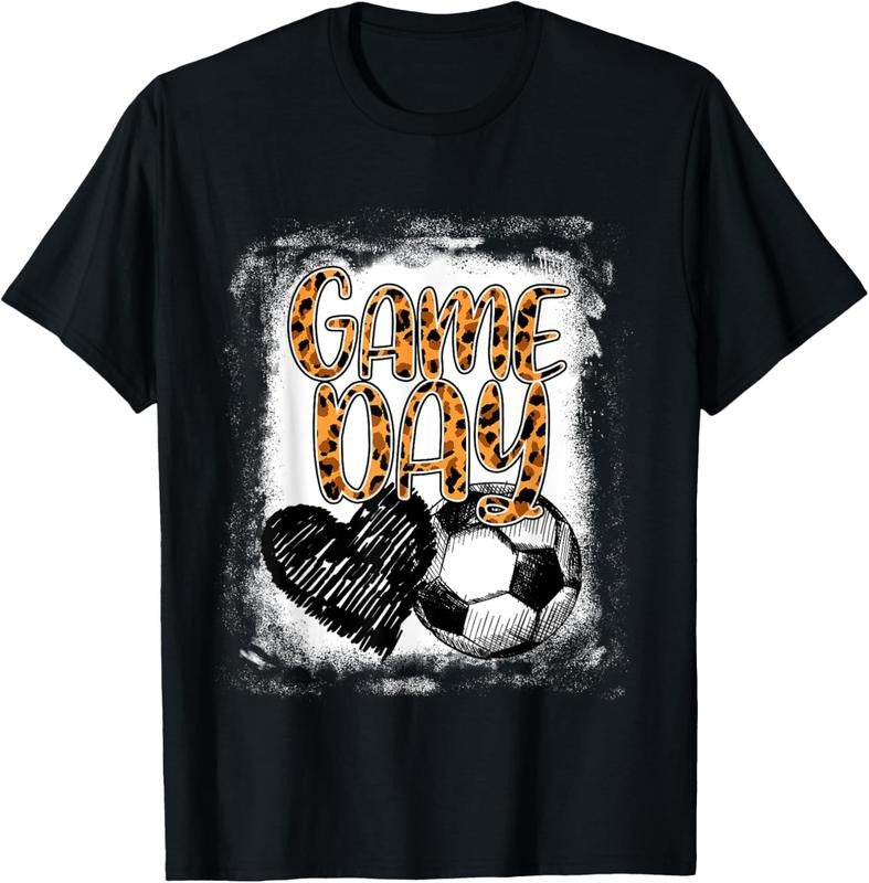 100% Cotton Soccer Game Day Women Leopard Cheetah Print Soccer Fan T-Shirt Hoodie, Sweatshirt | GrindPrints.com