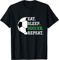 100% Cotton Soccer Player Soccer Lover Eat Sleep Soccer Repeat T-Shirts, Hoodie, Sweatshirt