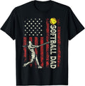 100% Cotton Softball Dad US Flag Gifts For Dad Men Patriotic Fathers Day T-Shirt Hoodie, Sweatshirt | GrindPrints.com