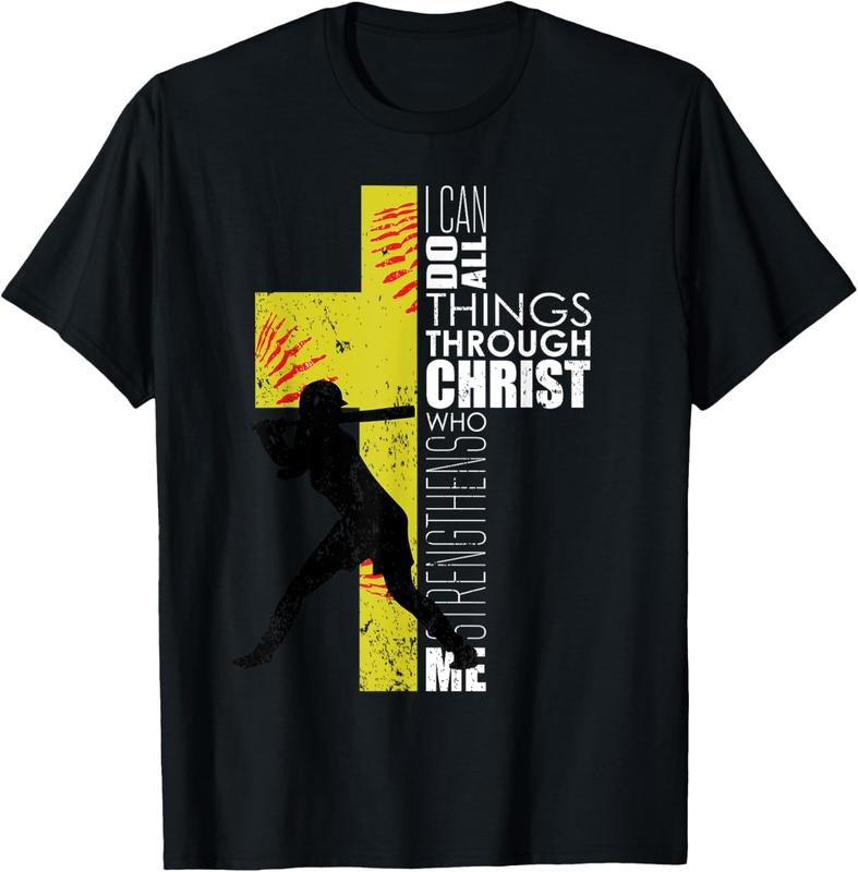 100% Cotton Softball Gifts Players Teen Girls Women Christian Religious T-Shirt Hoodie, Sweatshirt | GrindPrints.com