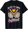 100% Cotton Softball Just a Girl Who Loves Softball Softball Player T-Shirt Hoodie, Sweatshirt | GrindPrints.com