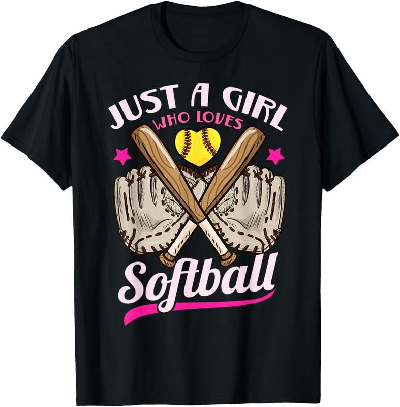 100% Cotton Softball Just a Girl Who Loves Softball Softball Player T-Shirt Hoodie, Sweatshirt | GrindPrints.com