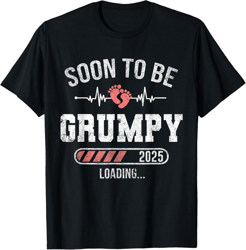 100% Cotton Soon To Be Grumpy 2025 Loading For Pregnancy Announcement T-Shirt Hoodie, Sweatshirt | GrindPrints.com