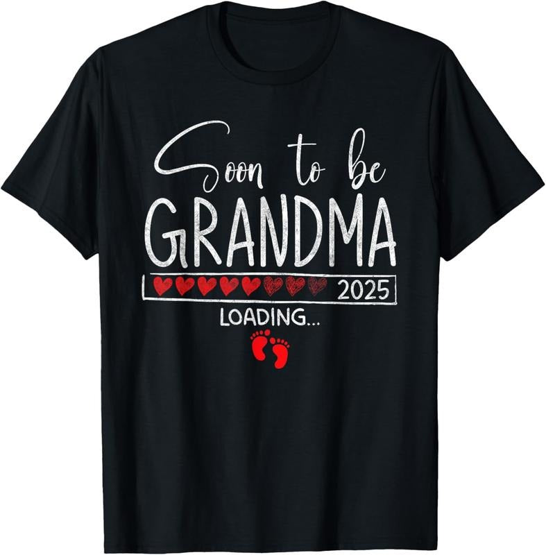 100% Cotton Soon To be Grandma 2025 Grandmother Loading Grandma Est 2025 T-Shirt Hoodie, Sweatshirt | GrindPrints.com