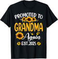 100% Cotton Soon to Be Grandma Again Promoted to Grandma Again Est 2025 T-Shirt Hoodie, Sweatshirt | GrindPrints.com