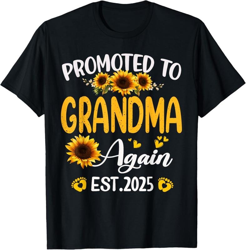 100% Cotton Soon to Be Grandma Again Promoted to Grandma Again Est 2025 T-Shirt Hoodie, Sweatshirt | GrindPrints.com