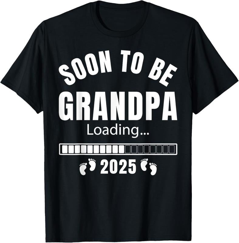 100% Cotton Soon to be Grandpa 2025 Loading Promoted to Grandpa 2025 T-Shirt Hoodie, Sweatshirt | GrindPrints.com