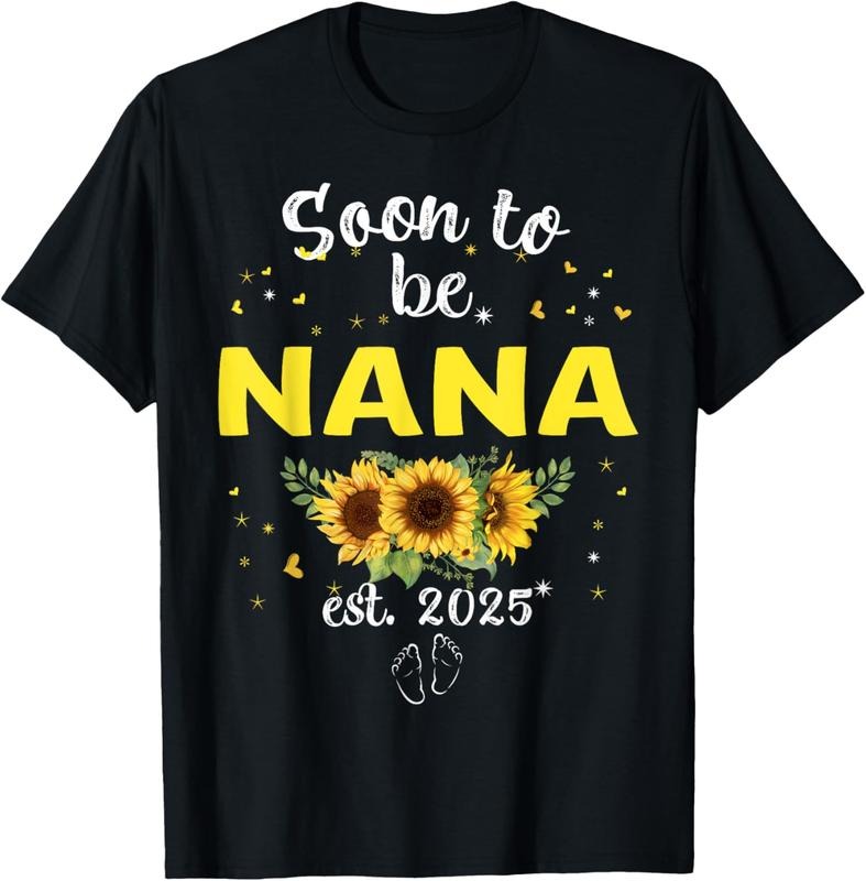 100% Cotton Soon to be Nana 2025 Mother's Day First Time Mom Pregnancy T-Shirt Hoodie, Sweatshirt | GrindPrints.com